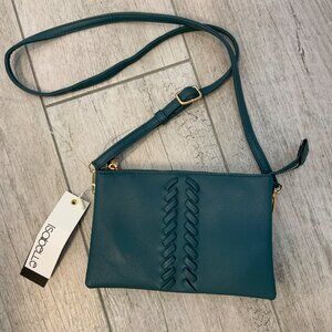 Isabelle Teal Green Vegan Leather Crossbody Bag New